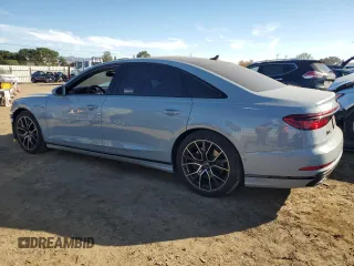 2021 Audi A8 with VIN WAU8EAF86MN012991, listed as a Copart auction lot 82222484 with 14,862 mi miles and Salvage Title. Bid and sale history available at carsss.com. Image 2.