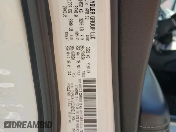 2012 Dodge Durango Citadel with VIN 1C4SDJET7CC309313, listed as a Copart auction lot 56491065 with 154,116 mi miles and Salvage title. Bid and sale history available at DreamBid. Image 14.