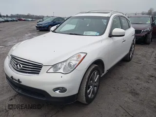 2012 Infiniti EX Journey with VIN JN1AJ0HR0CM452602, listed as a IAAI auction lot 41131345 with 108,046 mi miles. Bid and sale history available at carsss.com. Image 2.
