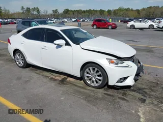 2014 Lexus IS 250 with VIN JTHBF1D20E5017284, listed as a IAAI auction lot 41885179 with 106,957 mi miles. Bid and sale history available at carsss.com. Image 1.