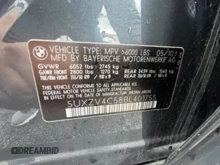 2011 BMW X5 35i with VIN 5UXZV4C58BL401755, listed as a Copart auction lot 49190535 with 104,082 mi miles and Clean Title. Bid and sale history available at carsss.com. Image 10.