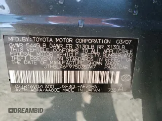 2007 Lexus LS 460 with VIN JTHBL46F975035747, listed as a Copart auction lot 50169445 with 147,294 mi miles and Salvage Title. Bid and sale history available at carsss.com. Image 12.