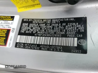 2011 Toyota Camry LE with VIN 4T1BF3EK9BU229562, listed as a Copart auction lot 53001945 with 124,110 mi miles and Salvage Title. Bid and sale history available at carsss.com. Image 14.