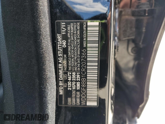 2012 Mercedes-Benz C 300 Sport z VIN WDDGF8BB1CR207366, wystawiony jako Copart lot #56564215 z przebiegiem 95 134 mil mil oraz Szkoda całkowita • Salvage title. Historia ofert i sprzedaży dostępna na DreamBid. Obrazek 13.