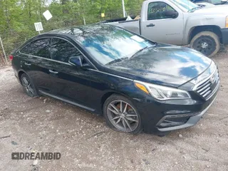 2015 Hyundai Sonata Sport with VIN 5NPE34AB2FH068154, listed as a IAAI auction lot 42085654 with 77,824 mi miles and . Bid and sale history available at carsss.com. Image 1.