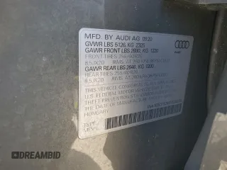 2021 Audi Q3 S line Premium Plus with VIN WA1EECF32M1028239, listed as a Copart auction lot 46702965 with 50,244 mi miles and Salvage Title. Bid and sale history available at carsss.com. Image 13.