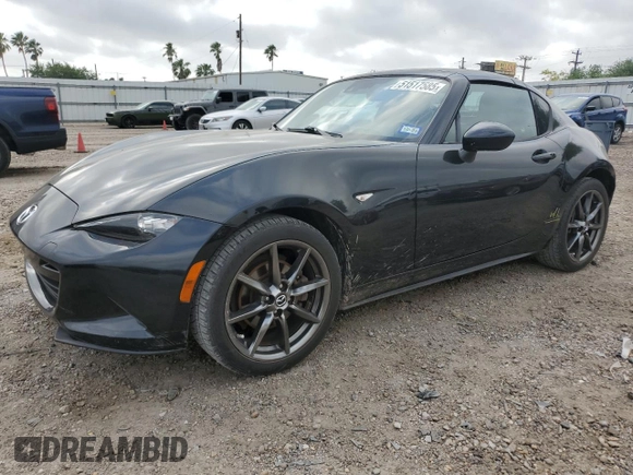 2018 Mazda MX-5 Miata Grand Touring with VIN JM1NDAM70J0200871, listed as a Copart auction lot 51517585 with 80,295 mi miles and Salvage title. Bid and sale history available at DreamBid. Image 1.