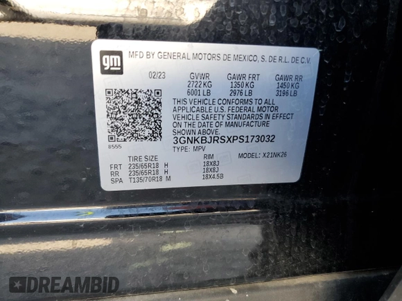 2023 Chevrolet Blazer LT с VIN 3GNKBJRSXPS173032, выставлен на аукционе Copart как лот 61680505 с пробегом 55 620 миль миль и Списание • Salvage title. История ставок и продаж доступна на DreamBid. Изображение 12.