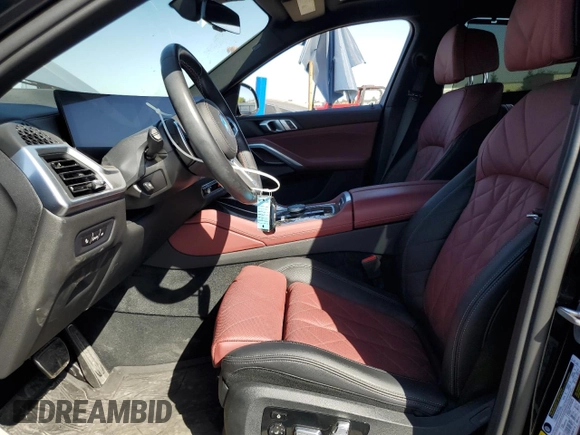 2024 BMW X6 M60i with VIN 5UX43EX04R9S22513, listed as a Copart auction lot 74380844 with 255 mi miles and Salvage Title. Bid and sale history available at carsss.com. Image 7.