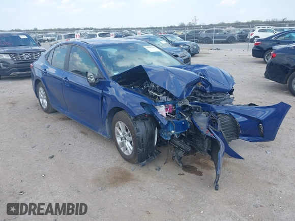 2025 Toyota Camry LE with VIN 4T1DAACK0SU091506, listed as a IAAI auction lot 41880460 with 8,407 mi miles and . Bid and sale history available at DreamBid. Image 1.