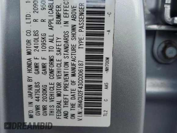 2012 Acura TSX with VIN JH4CU2F43CC006187, listed as a Copart auction lot 45317634 with 139,389 mi miles and Non repairable. Bid and sale history available at DreamBid. Image 12.