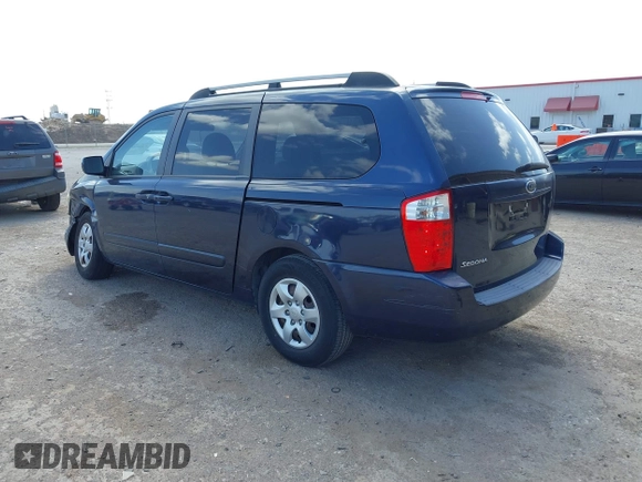 2007 Kia Sedona EX with VIN KNDMB233276191439, listed as a IAAI auction lot 41829259 with 146,147 mi miles. Bid and sale history available at carsss.com. Image 3.