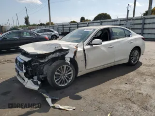 2018 Infiniti Q50 3.0t LUXE with VIN JN1EV7AR4JM442631, listed as a Copart auction lot 50511885 with 0 mi miles and Salvage Title. Bid and sale history available at carsss.com. Image 1.