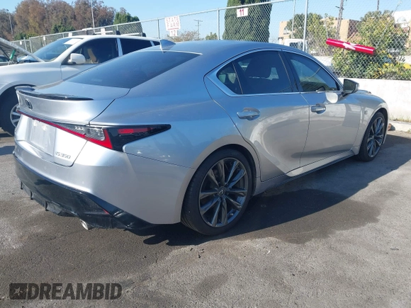 2021 Lexus IS with VIN JTHGZ1B23M5042498, listed as a IAAI auction lot 41975389 with 59,589 mi miles. Bid and sale history available at carsss.com. Image 4.