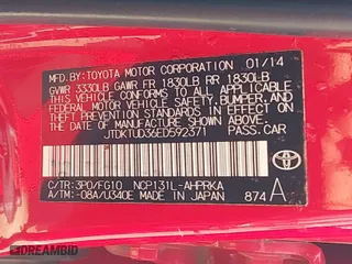 2014 Toyota Yaris L with VIN JTDKTUD36ED592371, listed as a IAAI auction lot 40461730 with 164,423 mi miles. Bid and sale history available at carsss.com. Image 9.