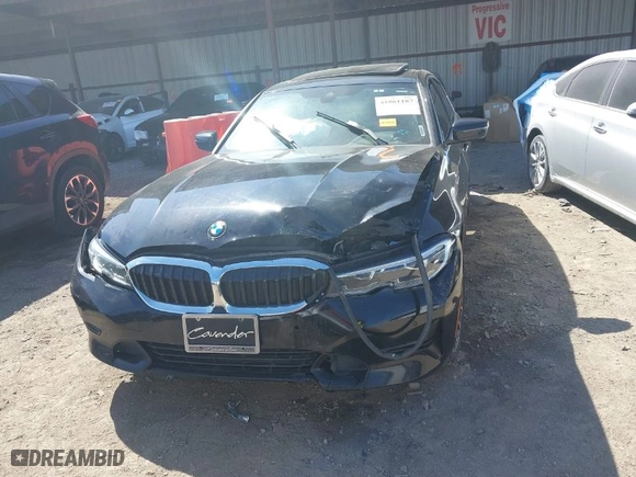 2020 BMW 3 Series 330i with VIN 3MW5R1J07L8B24127, listed as a IAAI auction lot 41861187 with 1 mi miles. Bid and sale history available at carsss.com. Image 11.