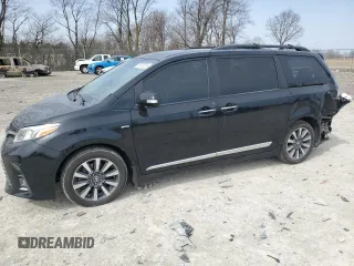 2019 Toyota Sienna XLE z VIN 5TDDZ3DC7KS212200, wystawiony jako Copart lot #49500035 z przebiegiem 161 370 mil mil oraz Szkoda całkowita • Salvage title. Historia ofert i sprzedaży dostępna na DreamBid. Obrazek 1.