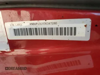 2003 Kia Sedona LX with VIN KNDUP131X36347280, listed as a Copart auction lot 66036964 with 0 mi miles and Salvage Title. Bid and sale history available at carsss.com. Image 13.
