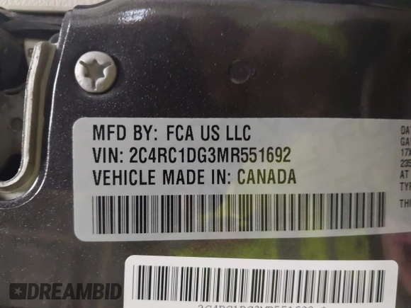 2021 Chrysler Voyager LXi with VIN 2C4RC1DG3MR551692, listed as a IAAI auction lot 41855081 with 131,625 mi miles and . Bid and sale history available at DreamBid. Image 9.