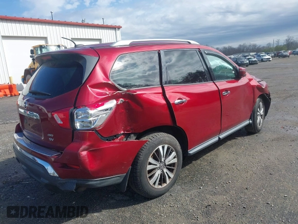 2018 Nissan Pathfinder SL with VIN 5N1DR2MM3JC650758, listed as a IAAI auction lot 41182749 with 40,091 mi miles. Bid and sale history available at carsss.com. Image 4.