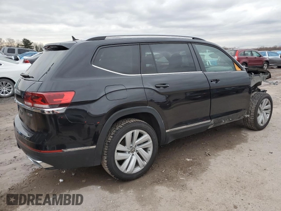 2021 Volkswagen Atlas SEL with VIN 1V2BR2CA0MC592033, listed as a Copart auction lot 82707984 with 59,157 mi miles and Salvage title. Bid and sale history available at DreamBid. Image 3.