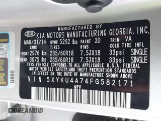 2015 Kia Sorento EX with VIN 5XYKU4A74FG582171, listed as a IAAI auction lot 41609620 with 159,502 mi miles. Bid and sale history available at carsss.com. Image 9.