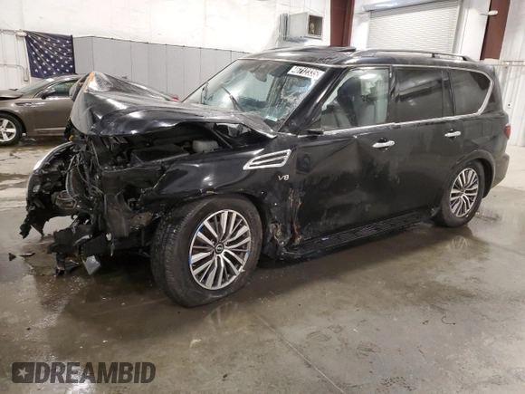 2021 Nissan Armada SL with VIN JN8AY2BB9M9795028, listed as a Copart auction lot 46712335 with 91,992 mi miles and Clean Title. Bid and sale history available at carsss.com. Image 1.