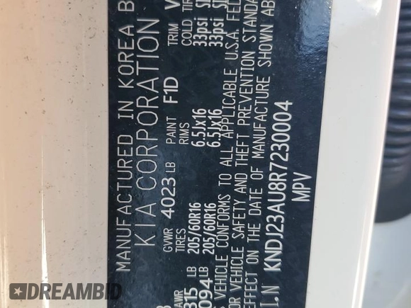 2024 Kia Soul S with VIN KNDJ23AU8R7230004, listed as a Copart auction lot 47560085 with 12,548 mi miles and Salvage Title. Bid and sale history available at DreamBid. Image 12.