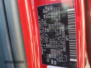 2022 Kia EV6 Wind with VIN KNDC3DLC5N5048637, listed as a Copart auction lot 58434444 with 59,250 mi miles and Salvage Title. Bid and sale history available at carsss.com. Image 15.