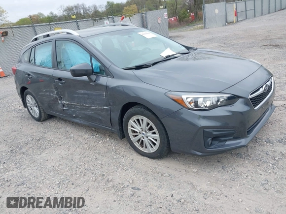 2018 Subaru Impreza Premium z VIN 4S3GTAD61J3703780, wystawiony jako IAAI lot #42081604 z przebiegiem 79 757 mil mil oraz . Historia ofert i sprzedaży dostępna na DreamBid. Obrazek 1.