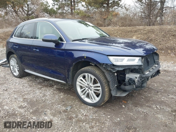 2018 Audi Q5 Premium Plus with VIN WA1BNAFY6J2002090, listed as a IAAI auction lot 41653345 with 127,292 mi miles. Bid and sale history available at carsss.com. Image 1.