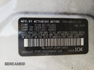 2018 Mitsubishi Mirage G4 ES with VIN ML32F3FJXJHF10423, listed as a Copart auction lot 38781514 with 105,034 mi miles. Bid and sale history available at carsss.com. Image 12.