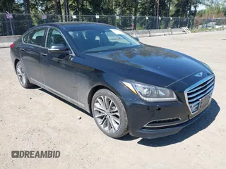 2015 Hyundai Genesis 3.8L with VIN KMHGN4JE7FU071677, listed as a IAAI auction lot 42068198 with 144,271 mi miles. Bid and sale history available at carsss.com. Image 1.