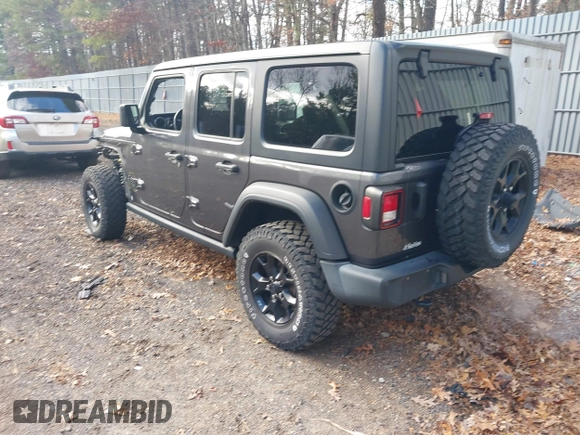 2021 Jeep Wrangler Unlimited Sport S with VIN 1C4HJXDN4MW518307, listed as a IAAI auction lot 41222996 with 39,499 mi miles and . Bid and sale history available at DreamBid. Image 3.