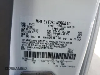 2022 Ford Transit Connect XL with VIN NM0LE7S26N1529585, listed as a Copart auction lot 88236435 with 177,616 mi miles and Clean title. Bid and sale history available at DreamBid. Image 13.