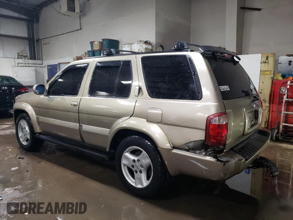 2002 Infiniti QX4 Luxury z VIN JNRDR09Y12W256115, wystawiony jako Copart lot #46263245 z przebiegiem 162 238 mil mil oraz Szkoda całkowita • Salvage title. Historia ofert i sprzedaży dostępna na DreamBid. Obrazek 2.