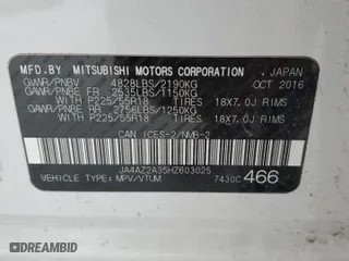 2017 Mitsubishi Outlander ES with VIN JA4AZ2A35HZ603025, listed as a Copart auction lot 44765565 with 210,547 mi miles and Clean Title. Bid and sale history available at carsss.com. Image 13.