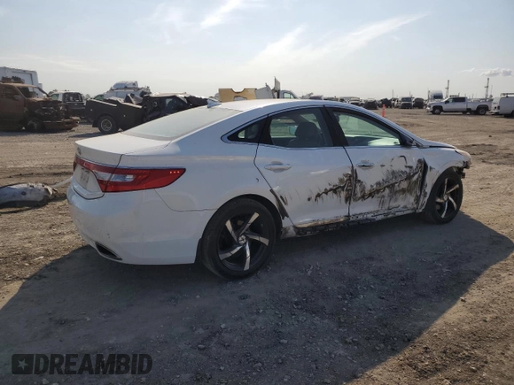 2013 Hyundai Azera with VIN KMHFG4JG8DA226176, listed as a Copart auction lot 53121455 with 123,142 mi miles and Salvage Title. Bid and sale history available at carsss.com. Image 3.