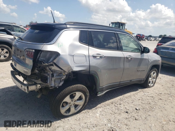 2018 Jeep Compass Latitude with VIN 3C4NJCBB1JT204927, listed as a Copart auction lot 55349635 with 75,955 mi miles and Salvage title. Bid and sale history available at DreamBid. Image 3.