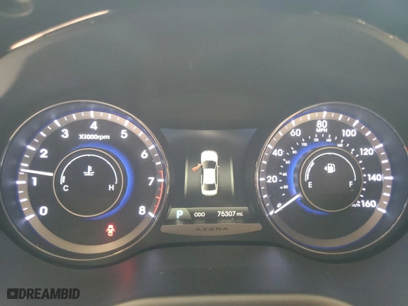 2014 Hyundai Azera Limited with VIN KMHFH4JG2EA406381, listed as a Copart auction lot 69986054 with 75,307 mi miles and Salvage Title. Bid and sale history available at carsss.com. Image 9.