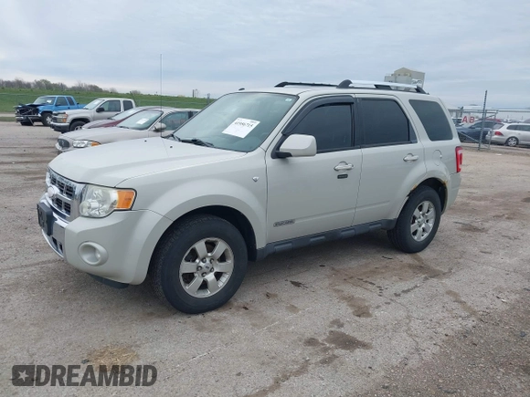 2008 Ford Escape Limited with VIN 1FMCU94108KB33023, listed as a IAAI auction lot 41956715 with 144,421 mi miles. Bid and sale history available at carsss.com. Image 2.