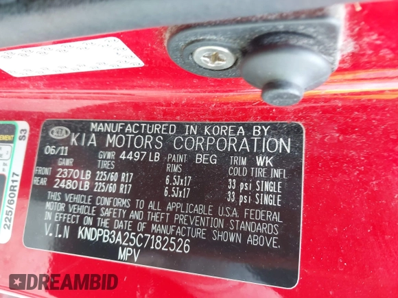 2012 Kia Sportage LX с VIN KNDPB3A25C7182526, выставлен на аукционе IAAI как лот 42420283 с пробегом 150 214 миль миль и . История ставок и продаж доступна на DreamBid. Изображение 9.