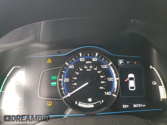 2018 Hyundai Ioniq Blue z VIN KMHC65LC4JU096316, wystawiony jako Copart lot #80973724 z przebiegiem 96 791 mil mil oraz Szkoda całkowita • Salvage title. Historia ofert i sprzedaży dostępna na DreamBid. Obrazek 9.
