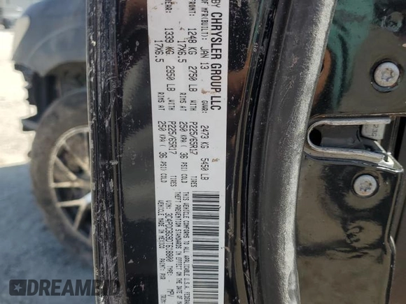 2013 Dodge Journey SXT with VIN 3C4PDCBG9DT618800, listed as a Copart auction lot 49475265 with 174,076 mi miles and Salvage Title. Bid and sale history available at carsss.com. Image 13.