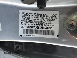 2008 Honda Civic LX z VIN 2HGFA16518H346311, wystawiony jako Copart lot #58086955 z przebiegiem 143 446 mil mil oraz Szkoda całkowita • Salvage title. Historia ofert i sprzedaży dostępna na DreamBid. Obrazek 12.