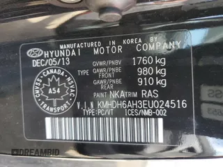 2014 Hyundai Elantra z VIN KMHDH6AH3EU024516, wystawiony jako Copart lot #58840725 z przebiegiem 174 160 mil mil oraz Tytuł czysty. Historia ofert i sprzedaży dostępna na DreamBid. Obrazek 12.
