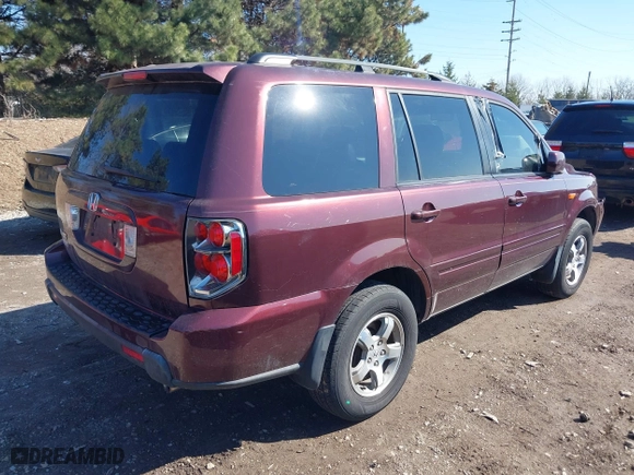 2007 Honda Pilot EX-L with VIN 5FNYF28537B018338, listed as a IAAI auction lot 41870291 with 201,446 mi miles. Bid and sale history available at carsss.com. Image 4.