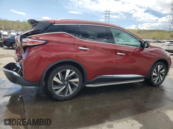 2016 Nissan Murano SL z VIN 5N1AZ2MH3GN115433, wystawiony jako Copart lot #55054515 z przebiegiem 105 035 mil mil oraz Szkoda całkowita • Salvage title. Historia ofert i sprzedaży dostępna na DreamBid. Obrazek 3.