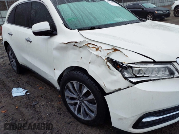 2016 Acura MDX w/Tech with VIN 5FRYD3H49GB008253, listed as a IAAI auction lot 41564115 with 127,500 mi miles. Bid and sale history available at carsss.com. Image 17.