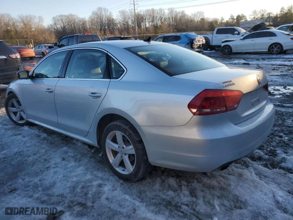 2014 Volkswagen Passat SE with VIN 1VWBP7A35EC009611, listed as a Copart auction lot 88846905 with 99,459 mi miles and Salvage Title. Bid and sale history available at carsss.com. Image 2.